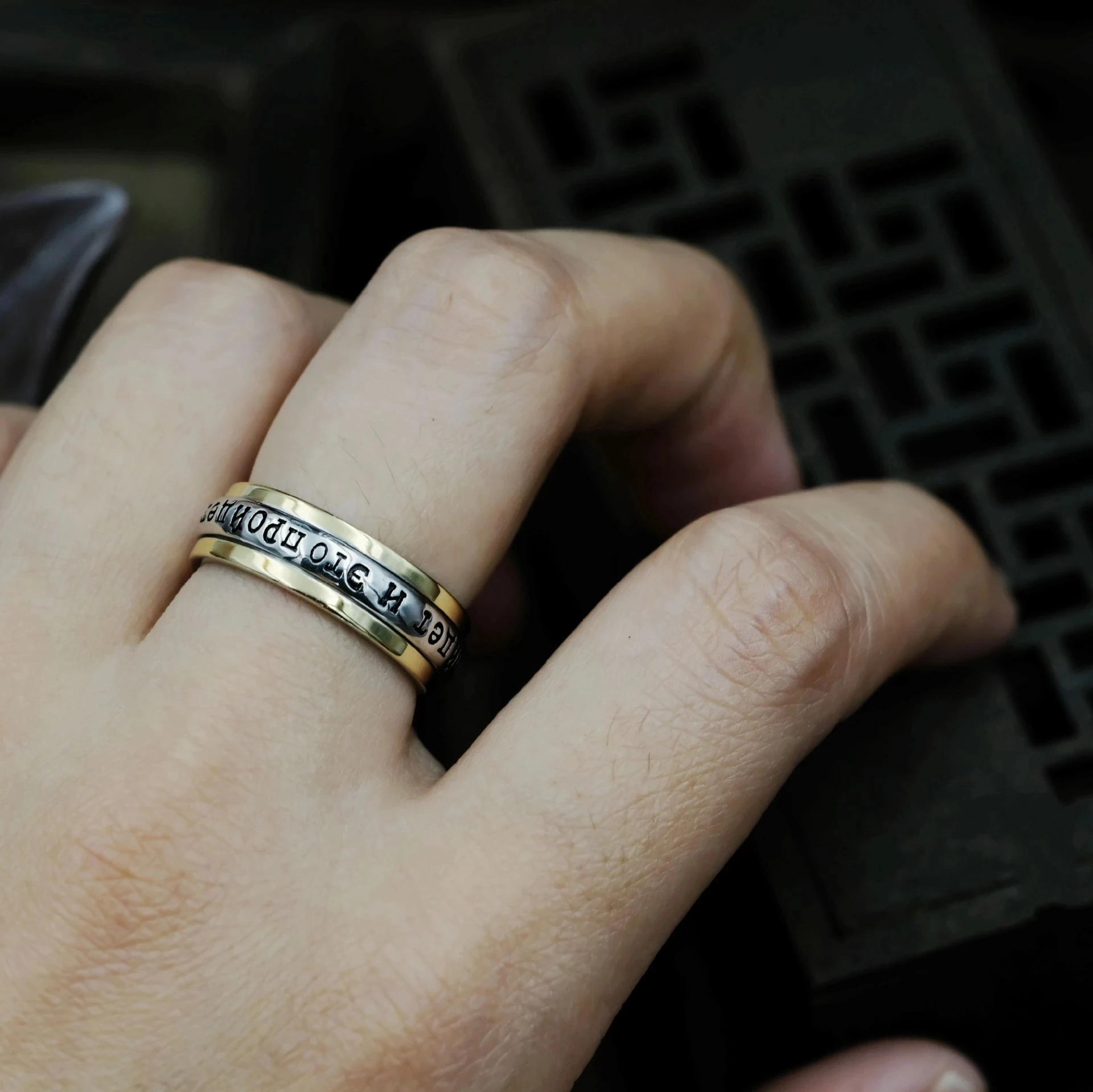 BOTOHO New Real 925 Pure Silver Personality Can Be Turned Man and Woman Couples Ring Retro Best-selling Good Luck Ring For Gift