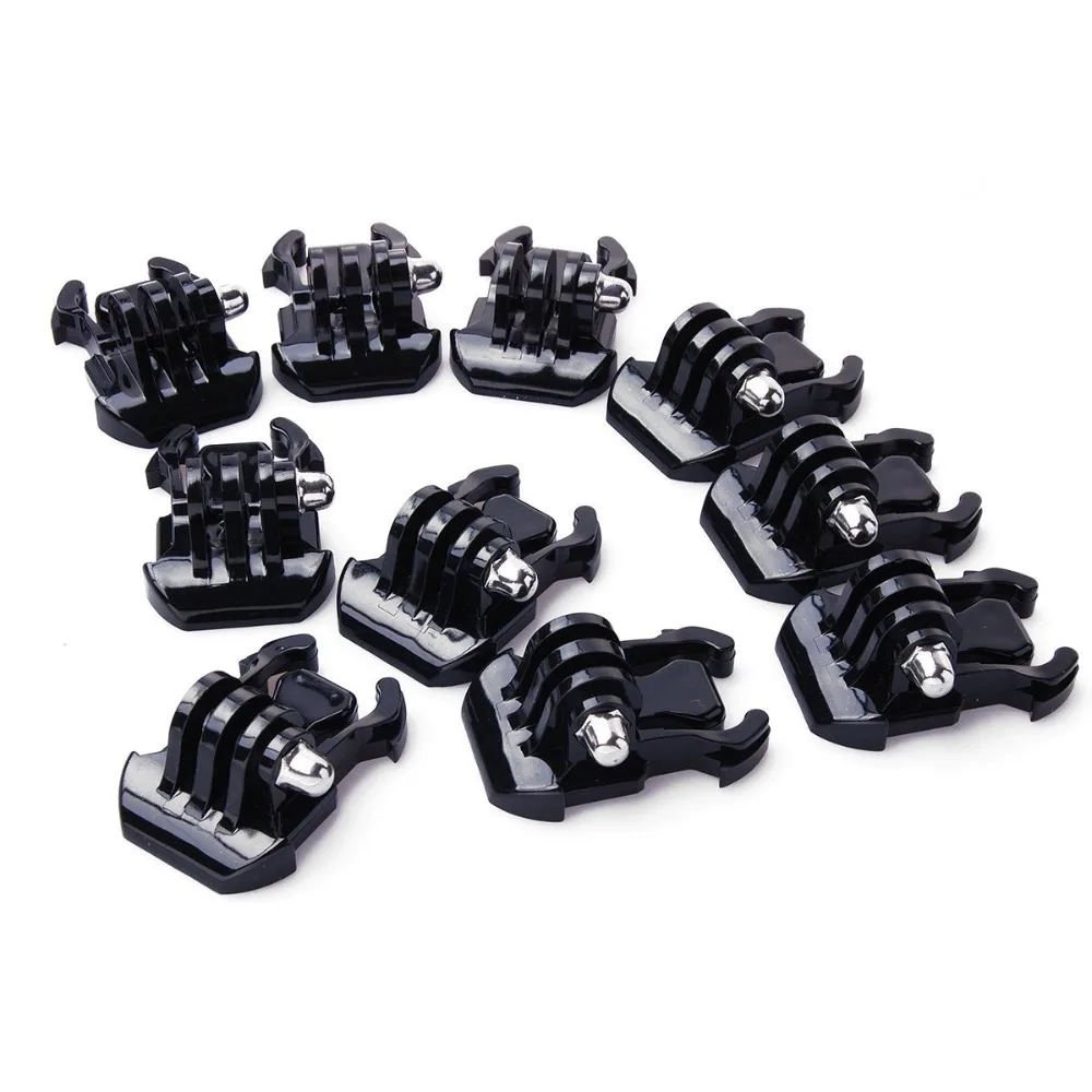 10pcs Buckle Clip Basic Mount for Gopro Go Pro Hero 12 11 10 9 8 7 5 4 Accessories Case Helmet for XiaoMi yi camera accessories