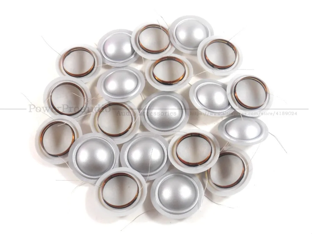 

20pcs /lot 25.4mm 1inch 1'' Silver color Silk Replacement Diaphragm Horn 4Ohm or 8 Ohm (Lead wire Both size )