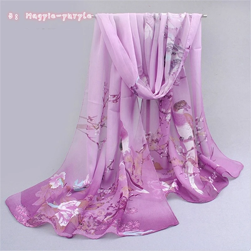 2022 Spring And Summer Women Scarf New Pashmina Shawl Printed Cape Silk Chiffon Polyester Tippet Muffler 50*165cm