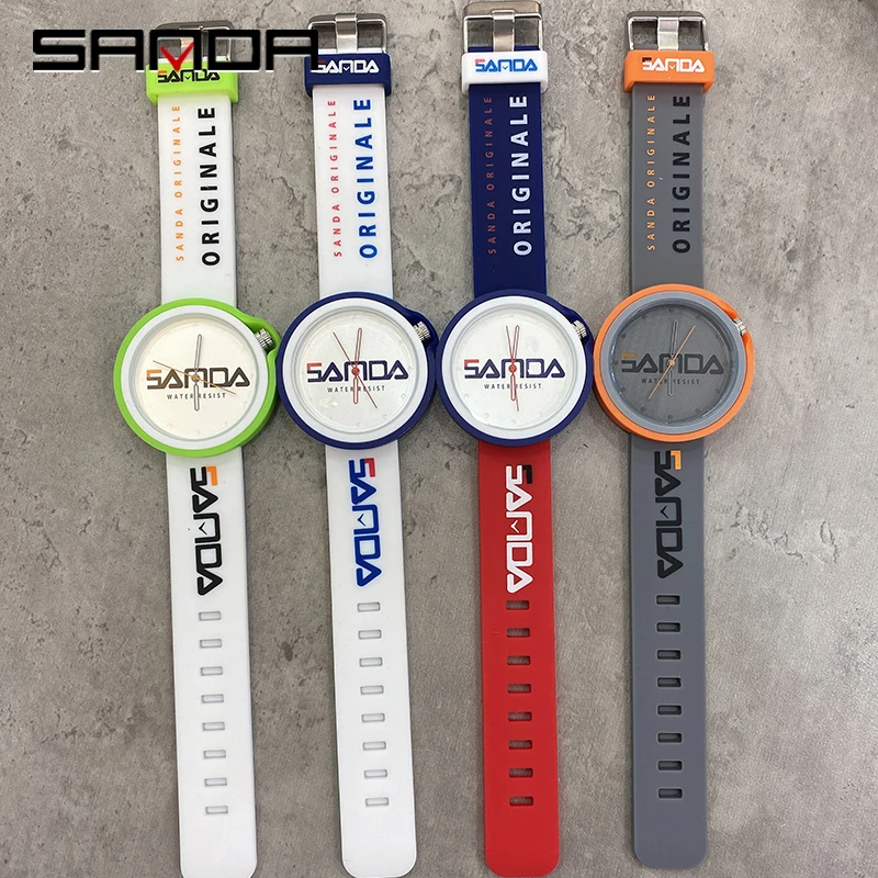 Sanda Mens Watches silicone Luxury Quartz Watch Men Fashion Chronograph Waterproof Men Wrist Watch Relogio Masculino