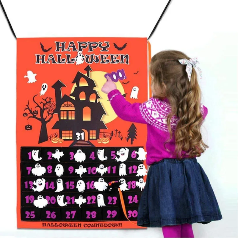 Halloween Timing Calendar DIY Wall Decor Removable Ghost Wall Hanging Decoration For Home Halloween Party Supplies Drop Shipping