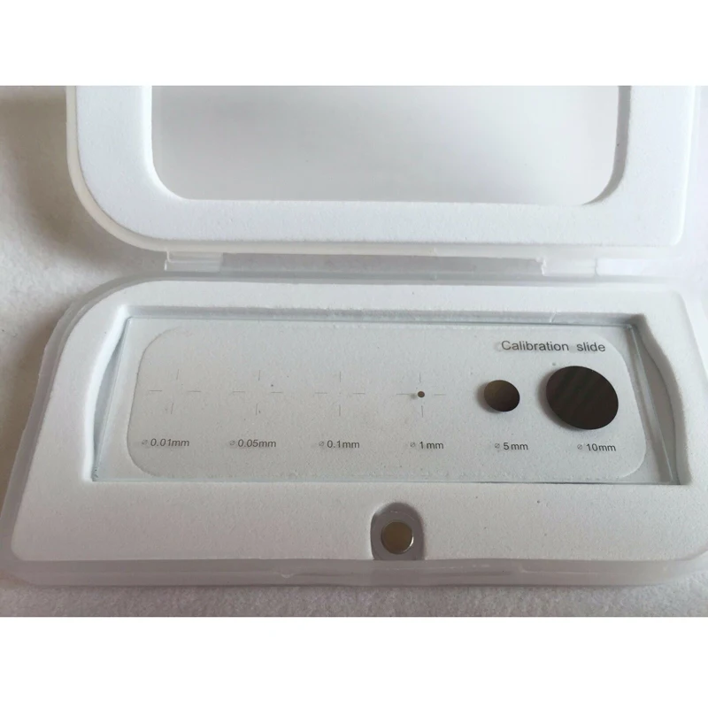 Dot 0.01MM 0.05MM 0.1MM 1MM 5mm 10mm Microscope Stage Diameter Circle Micrometer Calibration Slide