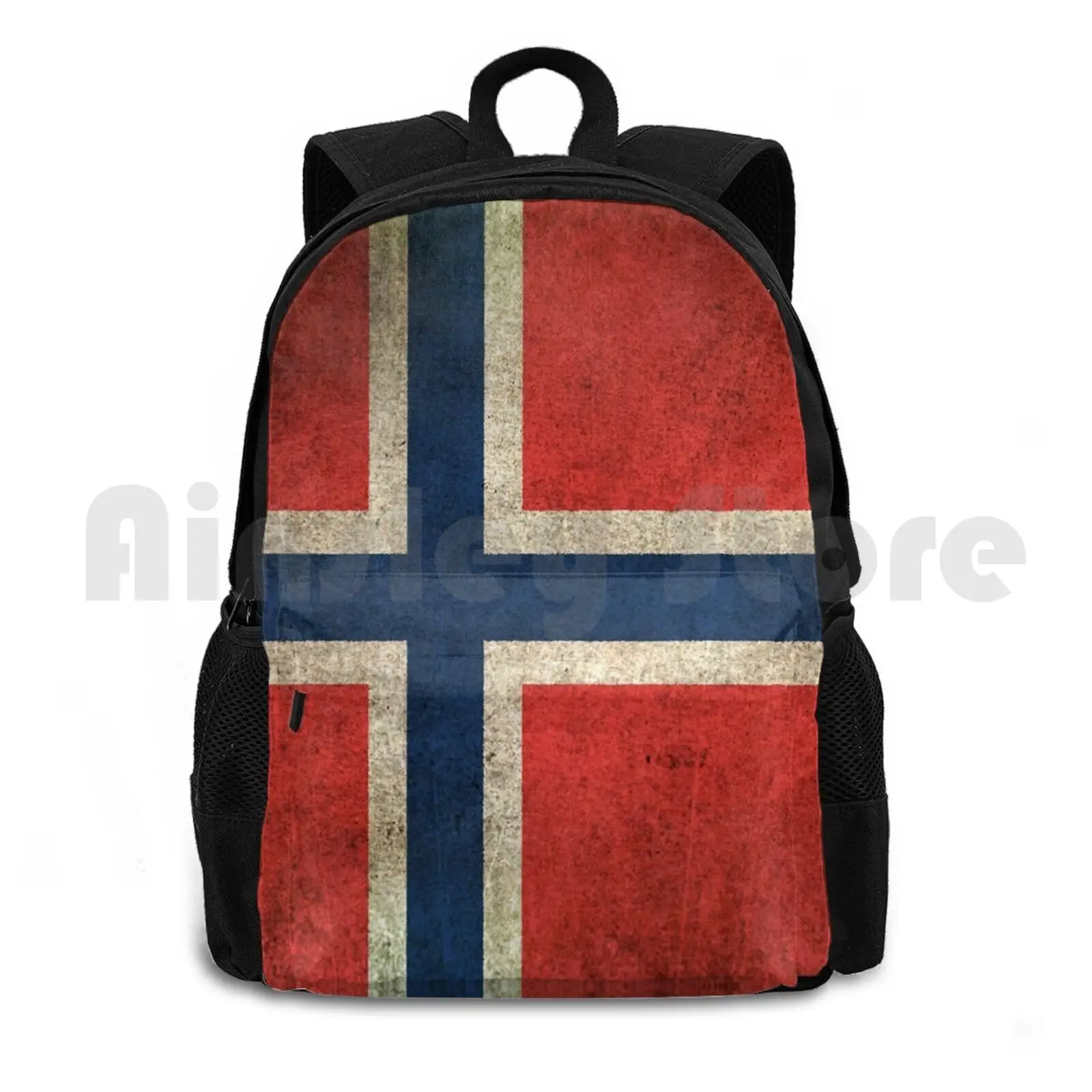 

Old And Worn Distressed Vintage Flag Of Norway Outdoor Hiking Backpack Riding Climbing Sports Bag Vintage Norwegian Flag Old