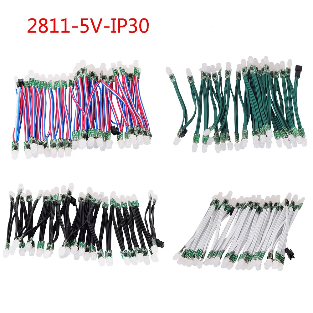 100pcs 12mm WS2811 IC Led pixel Module string Non-waterproof IP30 RGB Dream color Addressable DC5V input