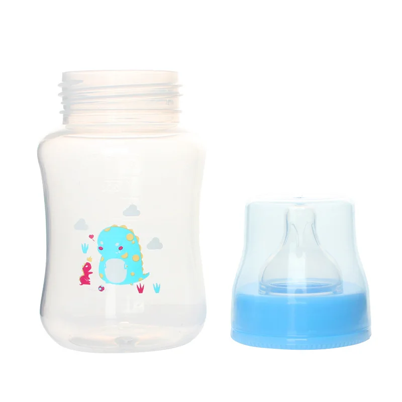 150/250/320ml bebê recém-nascido mamilo mamilo garrafa de silicone chupeta leite água alimentação padrão aleatório