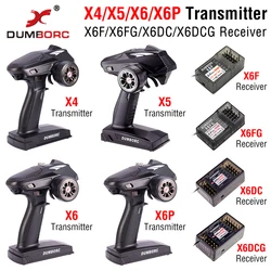 2.4G 6CH Transmitter remote control X6 with X6FG Gyro Receiver LED Light Set  for 1/10 1/8 Crawler Axial SCX10 D90 RC Car Boat