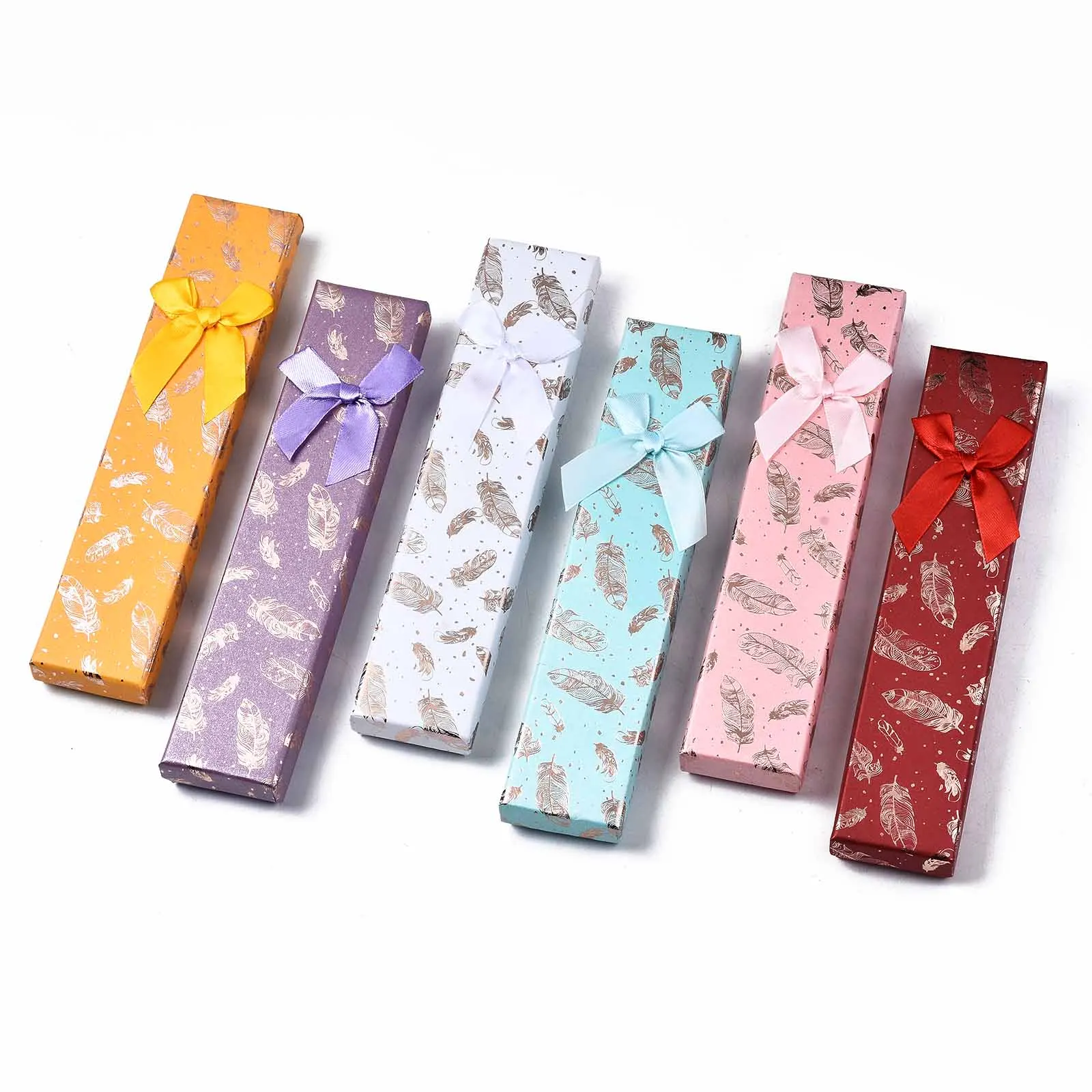 12 stuks kartonnen sieraden cadeauset doos rechthoek armband ketting nagel kunst DIY sieraden verpakking opslag organisator gemengde kleur
