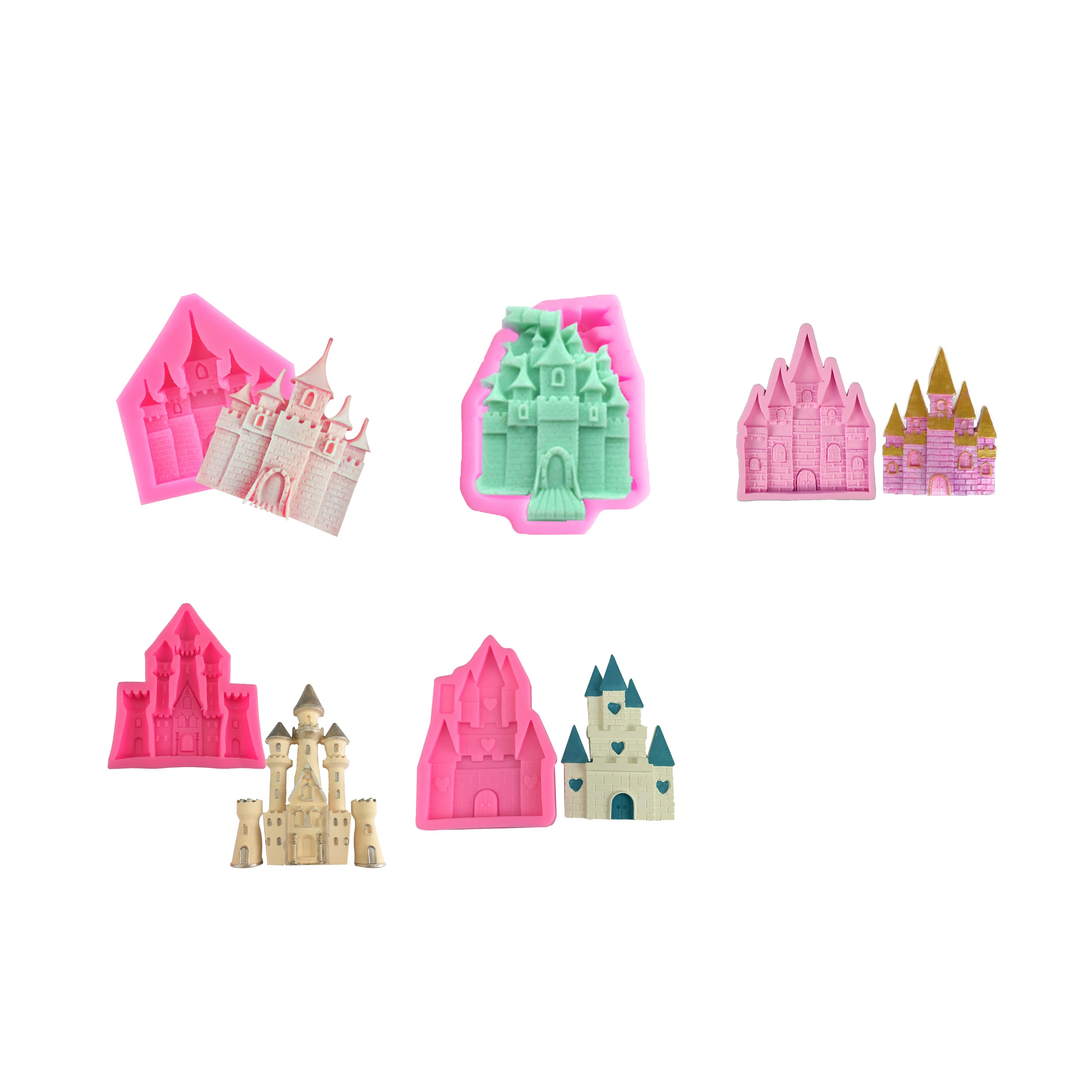 Castle Christmas House Cooking Tools Cake Decorating Silicone Mold For Baking Of Kitchen Accessories Fondant Sugar Craft Bakery