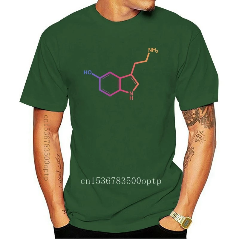 New Chemistry Funny T Shirt Men Serotonin and Dopamine Chemical Formulas Cotton Tees Novelty Cool Tops