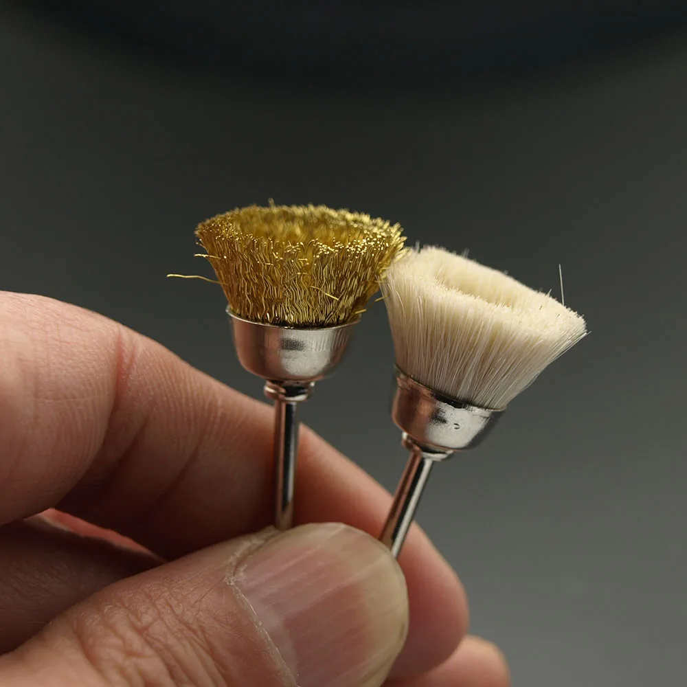 EasyNail-cepillo de limpieza para taladro eléctrico de manicura, limpiador de brocas de alambre de cobre dorado, herramienta portátil de acero plateado, 1 ud.