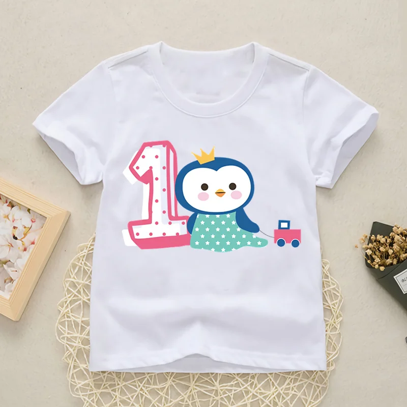 

Baby Digital Clothes Number 1-9 Letter Cartoons Print Boys Girls T shirt Happy Birthday Gift Funny Animal T-shirt,YKP016