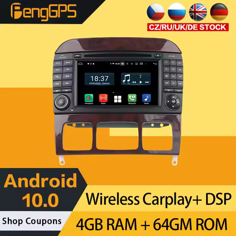 Android 10.0 CD DVD Player For Mercedes Benz S-Class Car Stereo Touchscreen Multimedia GPS Navigation Headunit Radio Carplay PX6