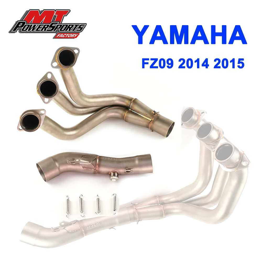 YAMAHA FZ09 Motorcycle Exhaust Muffler 51MM Adapter Middle Tube Connect Link Pipe For YAMAHA FZ09 2014 2015 Dirt Bike Accessory