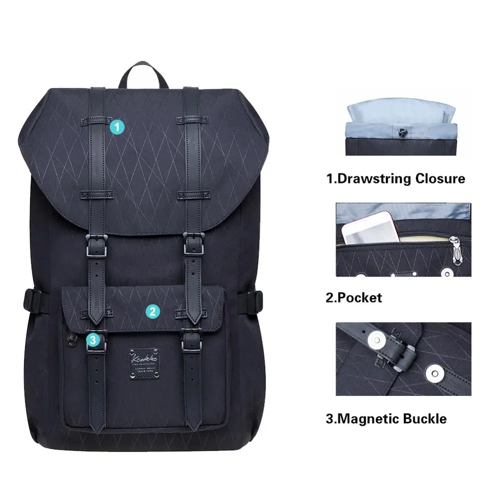 KAUKKO Waterproof Backpack Men Fashion Laptop Travel backpack Couple girl bags