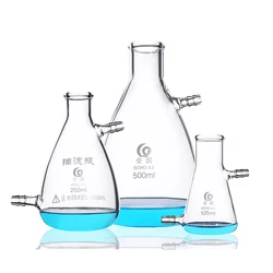 Lab Glass Suction Filter Bottles with Upper and Lower Spouts Accessory Flask with Side Arm Laboratory Filtration