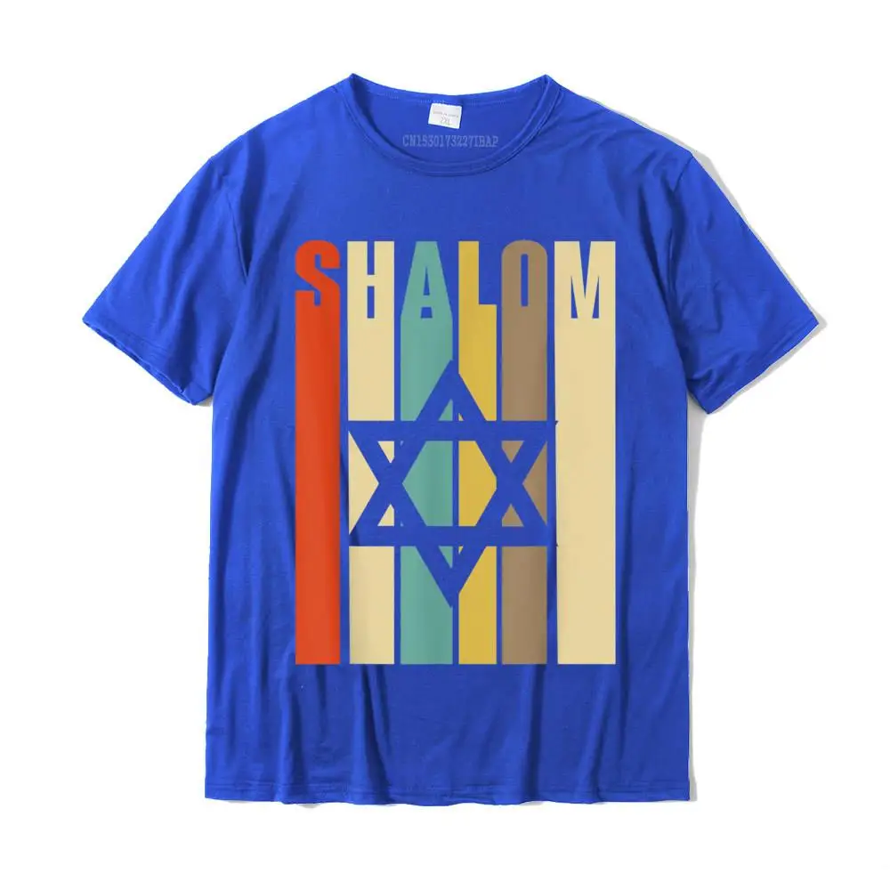 Retro Style Shalom Jewish T-Shirt With Star Of David Cotton Tees For Men Europe T Shirts Leisure Slim Fit