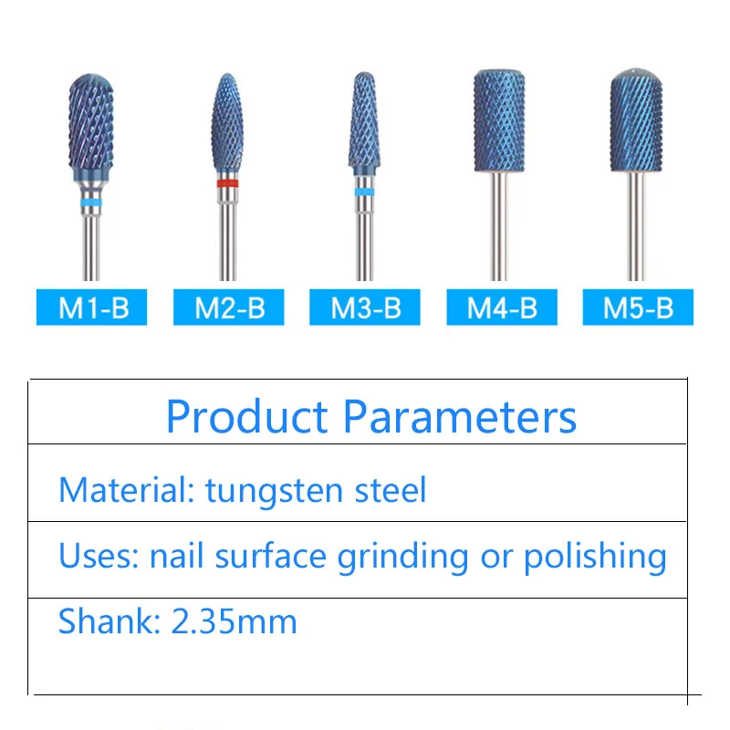 5 Types Tungsten Steel Nail Grinding Head Milling Manicure Cutter for Pedicure Machine Sander Drill Bit Device Electric Tools