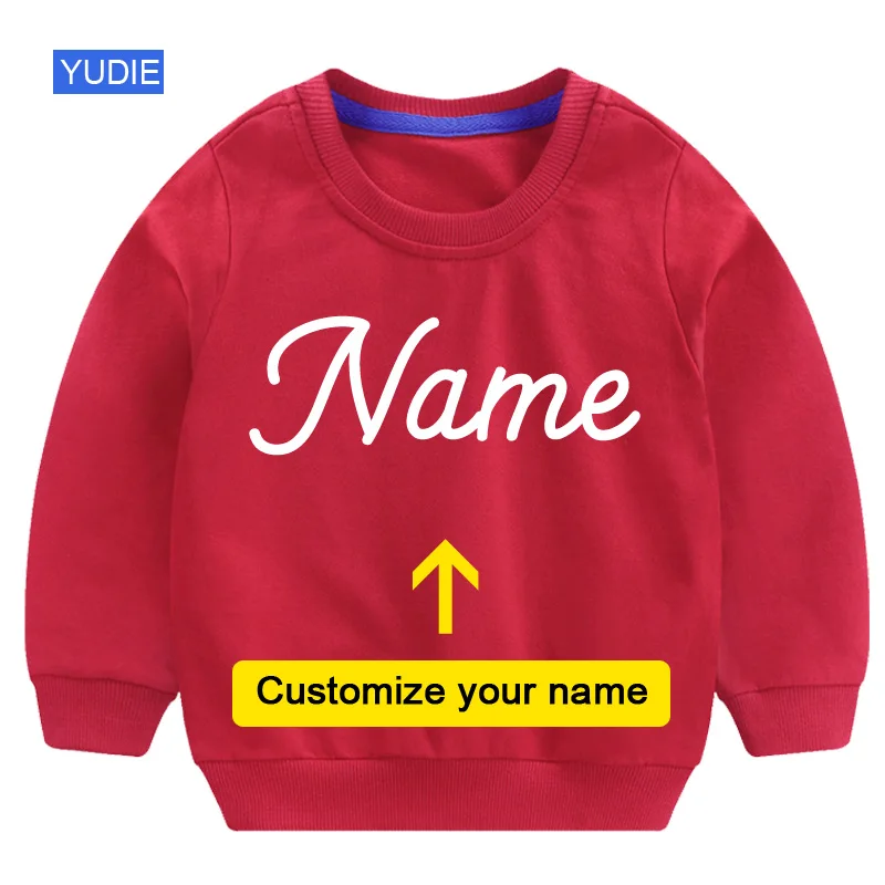 Kids Sweatshirts Customize Your Name Design Toddler Baby Boys Hoodie Cool Birthday Clothing Little Girl Fall Clothes Children\'s