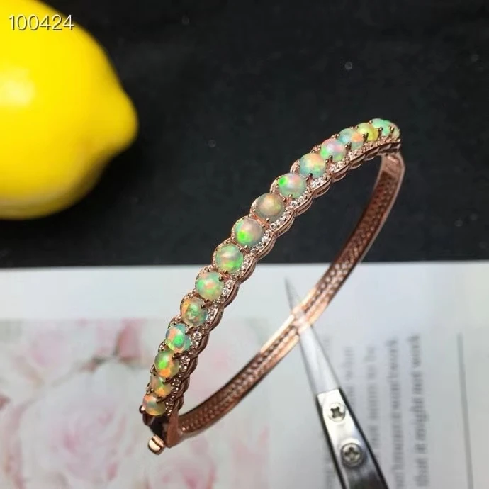 KJJEAXCMY fine jewelry 925 sterling silver inlaid natural Opal new girl popular hand bracelet supports test Chinese style