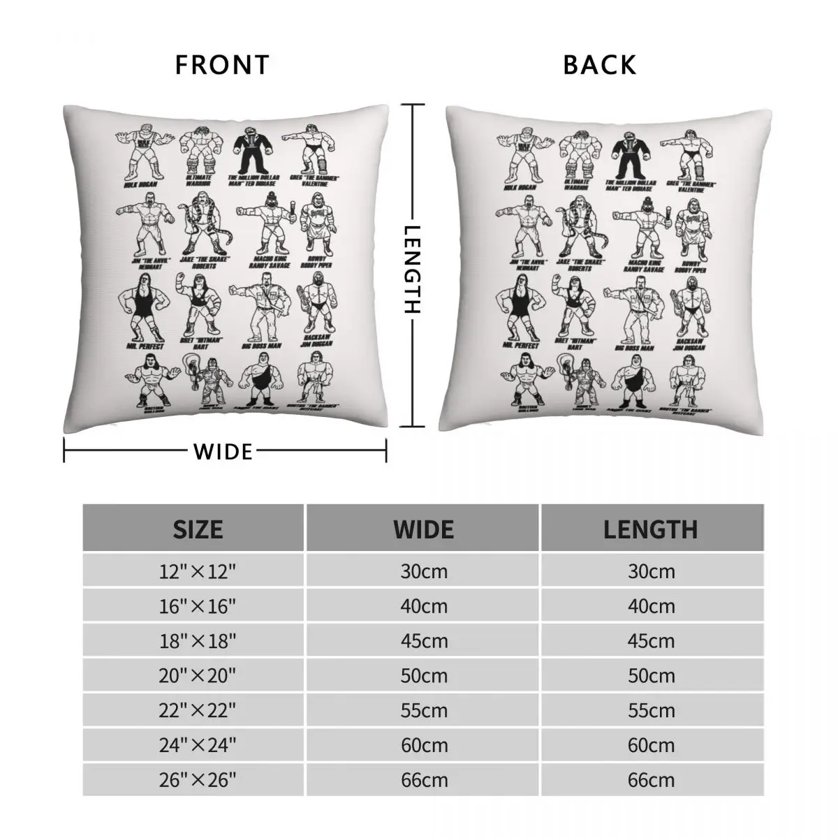 Retro Wrestling Black Stencil Square Pillowcase Polyester Linen Velvet Pattern Zip Decor Throw Pillow Case Bed Cushion Cover