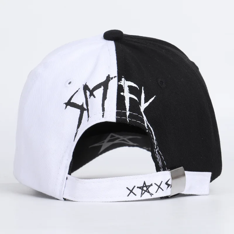 Unisex Baseball Caps Black And White Color Matching Pentagram Graffiti Baseball Cap Young Men Women The Spring Summer Sun Hat