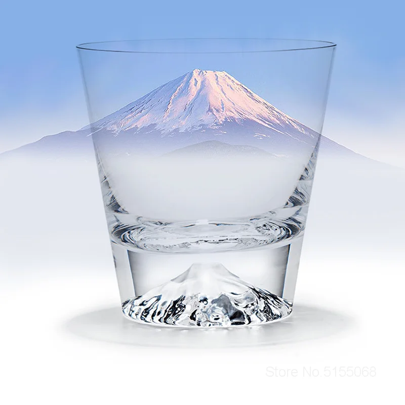 Japan Fujisan Snow Mountain Pure Crystal Whiskey Glass Mount Fuji Snowberg Ice Cake Rock Cup Whisky Wine Glassware Water Tumbler