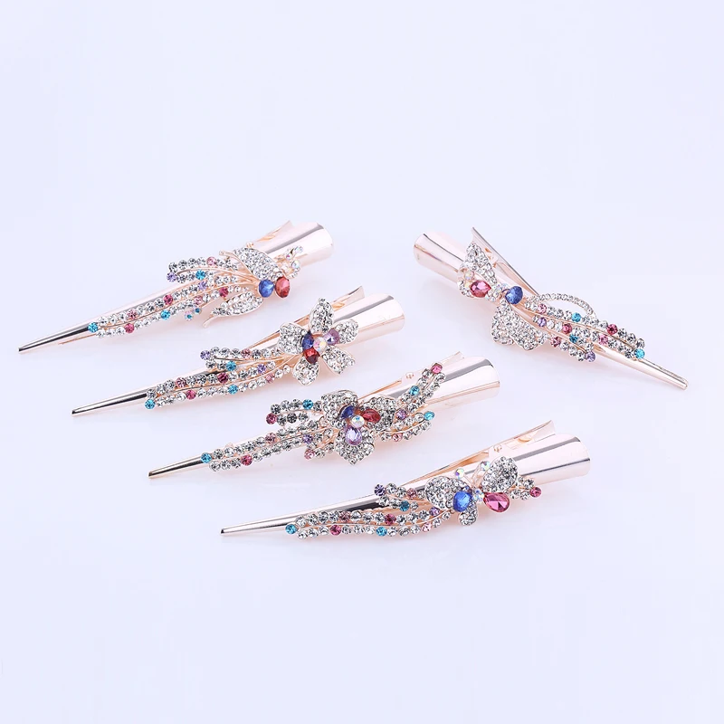 مشبك شعر معدني مذهل للنساء ، مشبك شعر كريستالي ، مشبك شعر من نوع Ibc ، إكسسوارات شعر