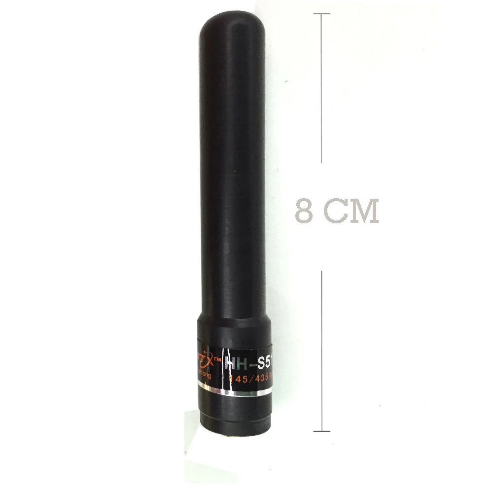 Antena de Radio bidireccional para BAOFENG, HH-S518 + SMA-M, macho, alta ganancia, rechoncho, 10w, banda Dual, 145/435MHz, UV-3R, UV-100, TYT