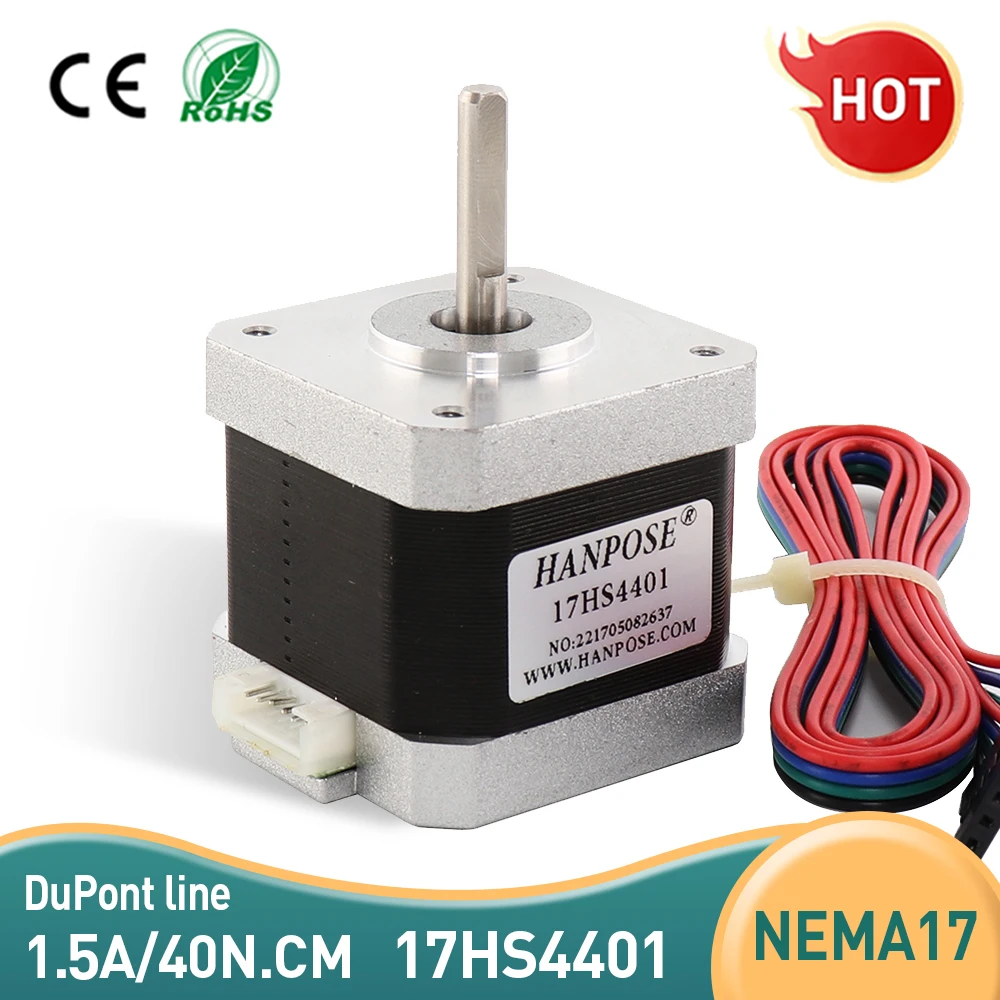 Nema 17 Stepper Motor 42 motor  4-lead 17HS4401-D 40N.CM 1.5A 42X40MM with DuPont line for 3D CNC milling machine