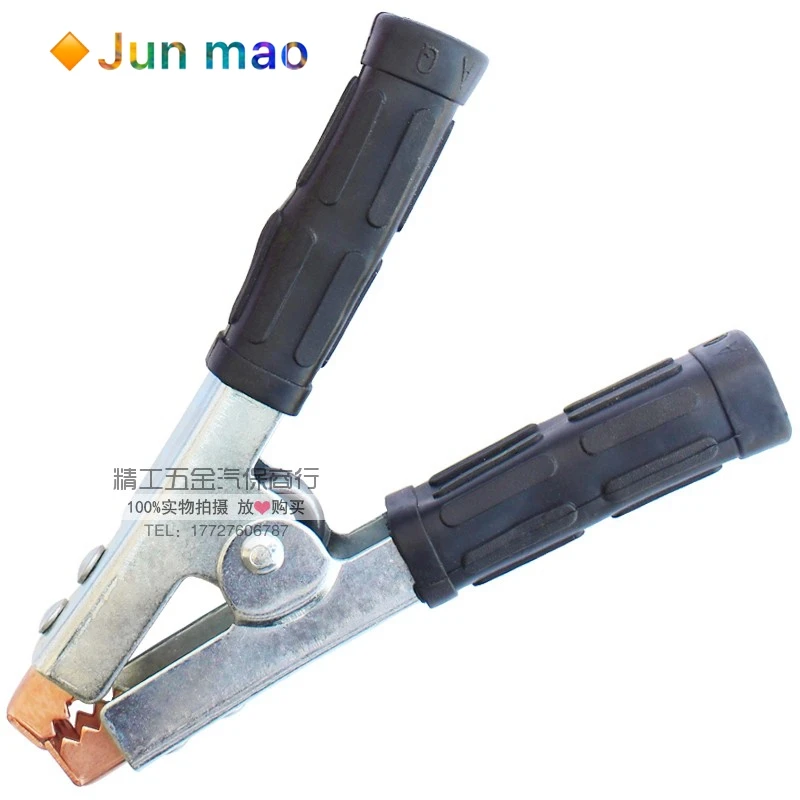 1/2 PCS NOW Non Slip Handle 500A Spring Loaded Crocodile Clip Welding Earth Clamp Red Black 500A