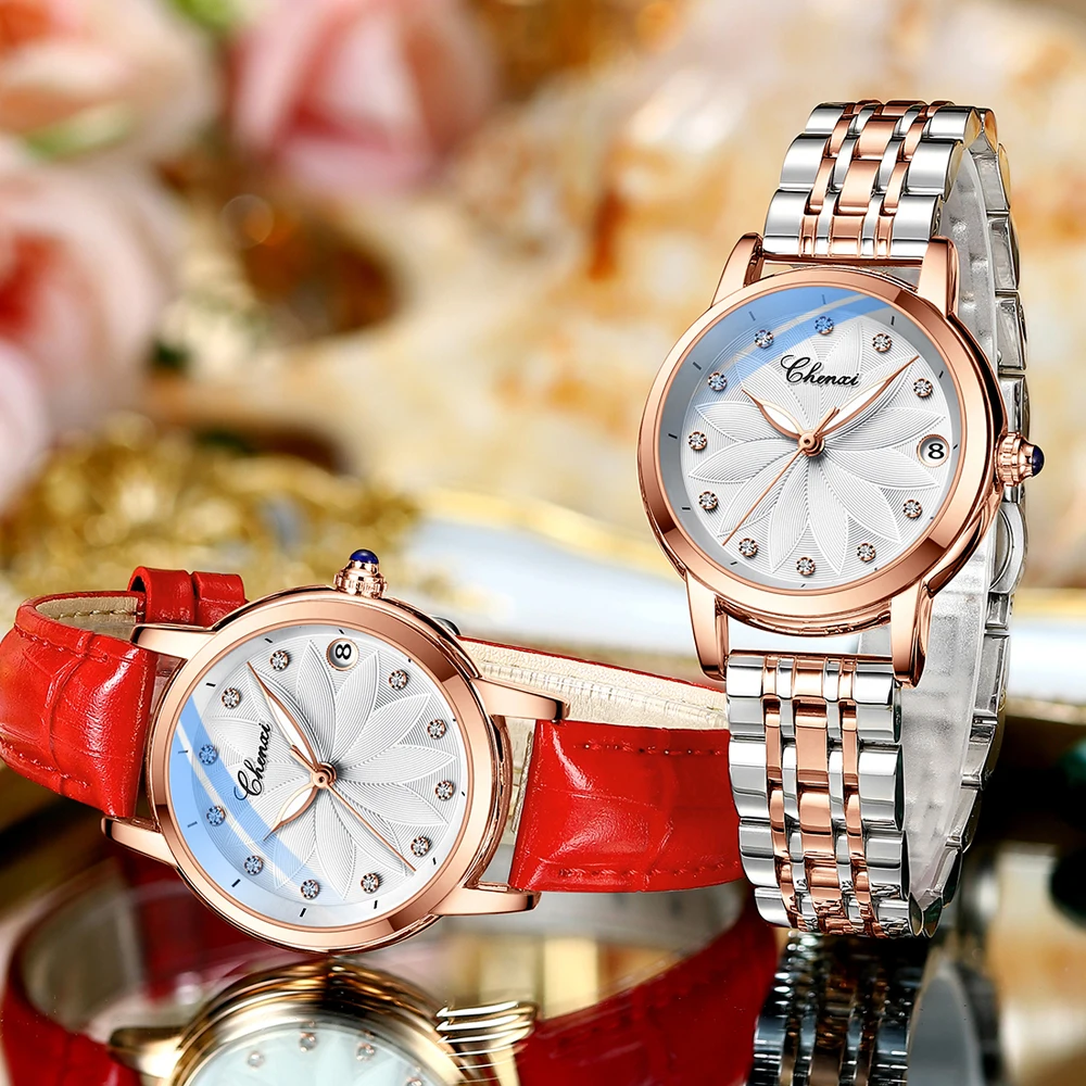 CHENXI New Luxury Automatic Mechanical Watch Women Top Brand Waterproof Rose Gold Quartz Wristwatch Ladies Relogios Femininos