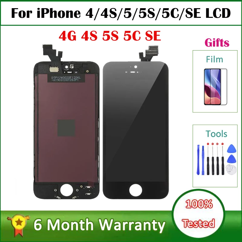 

AAA+++ For iPhone 5 5s 5c SE Lcd Assembly For iPhone 4 4S LCD Display With 3D Touch Screen Replacement No Dead Pixels