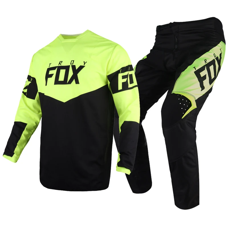 

Black Yellow MX 180 Revn Jersey Pants Combo Motorbike MTB ATV Dirt Bike Riding Offroad Gear Set Racing Suit Mens Kits