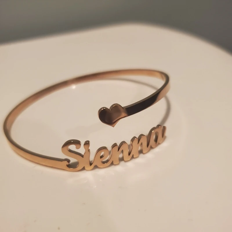 Customized Double Layer Nameplate Bracelet & Bangle Personalized Custom Cuff Bangles Women Men   Jewelry birthday Gift