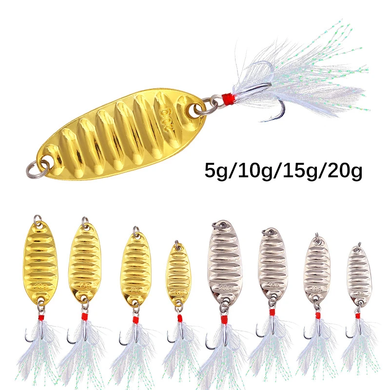 1pcs Metal Gold Sliver Spoon Lure Spinner 1.5G 3G 7G 10G 15G 20G Fishing Lures Sequins Hard Baits Bass Pike Fishing Tackle