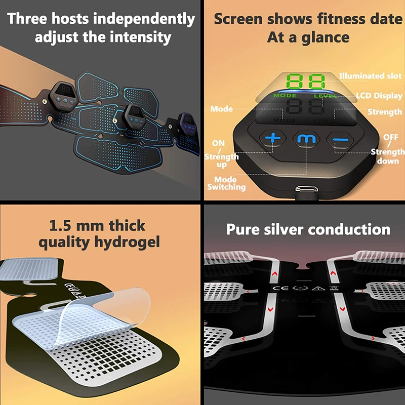 EMS 복부 근육 자극기, 전기 진동 마사지기, 체중 감소 바디 슬리밍 벨트, 유니섹스 피트니스 장비, 힙 트레이너