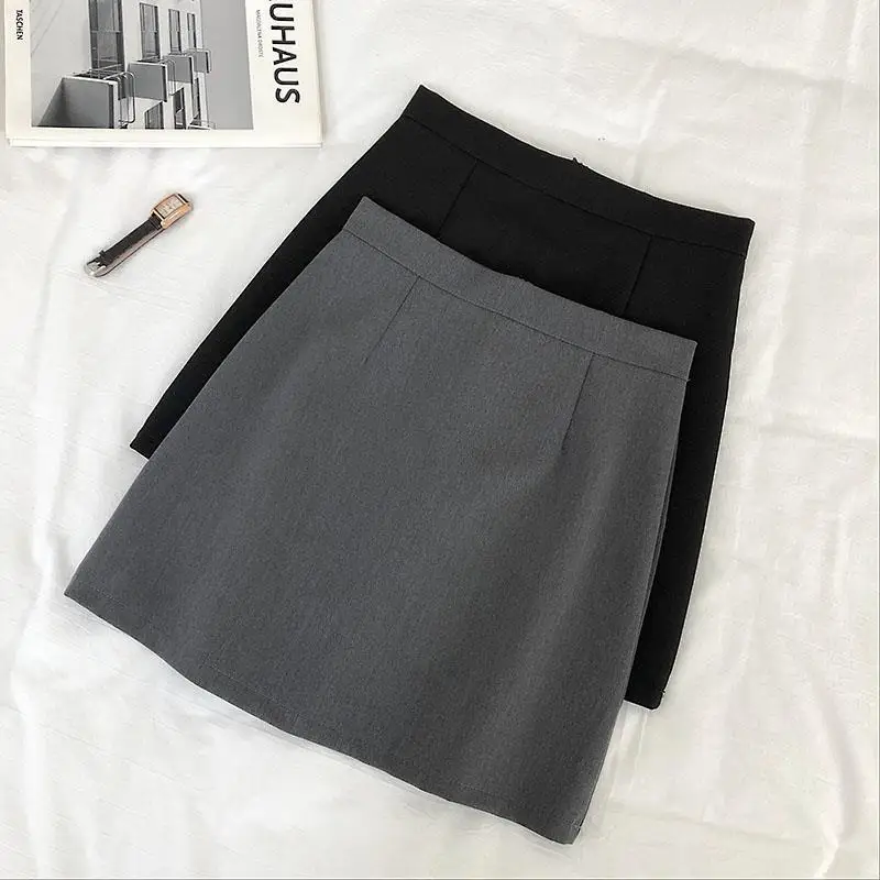 High Waisted Skirts Women BF Stylish  Quality Summer Solid Basic Office Lady Daily Korean Style Popular Empire Slim Hot Sale