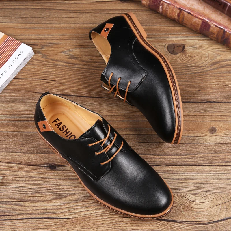 Plus Size 48 Leather Casual Shoes for Men Luxury Brand Designer Sneakers High Quality Casual Business Leather Shoes Men Oxfords