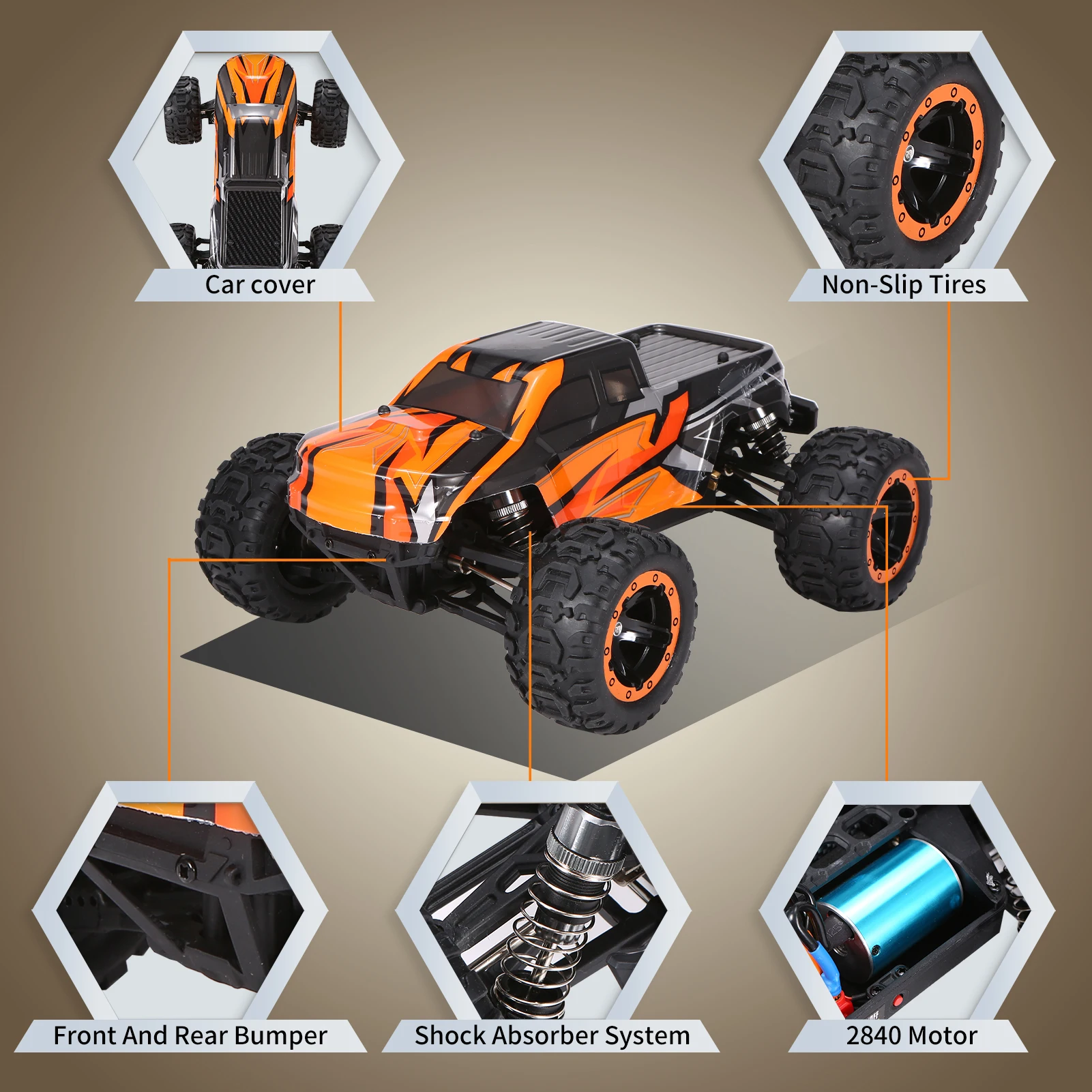 16889A-Pro 1/16 2.4G 4WD 45km/h RC Car Brushless Motor Vehicle with LED Light Electric Off-Road Truck RTR Model VS 9125 12428