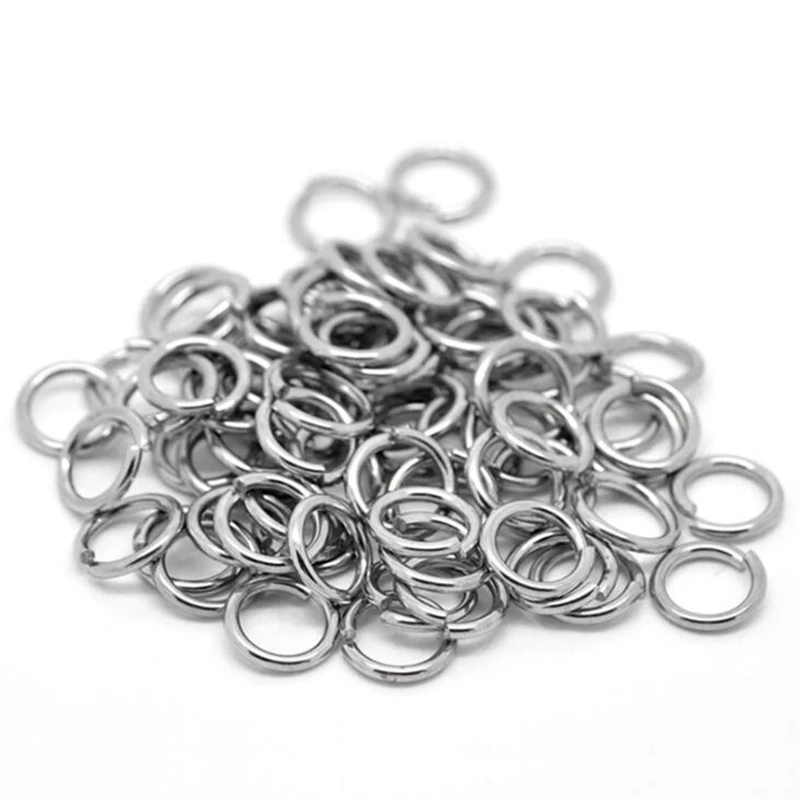 100-200Pcs 3-15mm Stainless Steel Open Single Jump Rings Connectors DIY Jewelry Making Findings Bracelet Accessories Wholesale