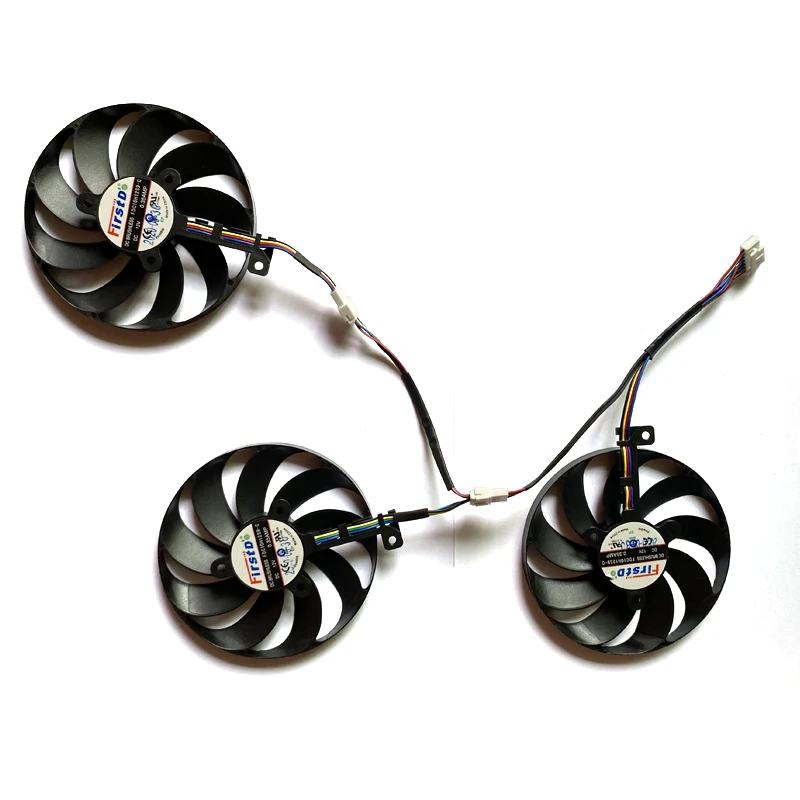Placa gráfica acessórios de refrigeração 7PIN 12V 3PCS FDC10U12S9-C RX5700 GPU FAN para ASUS RX5700 RX5700 XT ROG STRIX RTX2080TI 8GB