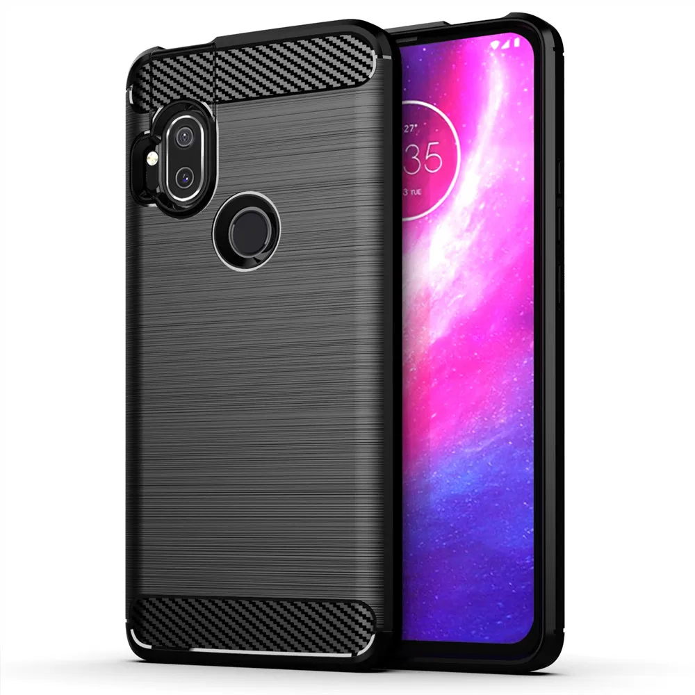 For Motorola Moto One Hyper Case Luxury Carbon Fiber Skin Full Soft Silicone Cover Case For Moto One Hyper Phone Cases