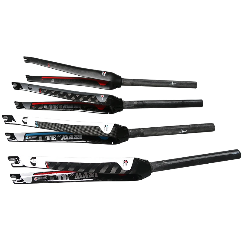 Nowy TEMANI 700C Racing Road bike 3K UD 12K widelec rowerowy z włókna węglowego przedni widelec rowerowy z włókna węglowego gąsienica stała biegów twardy widelec 4 kolory