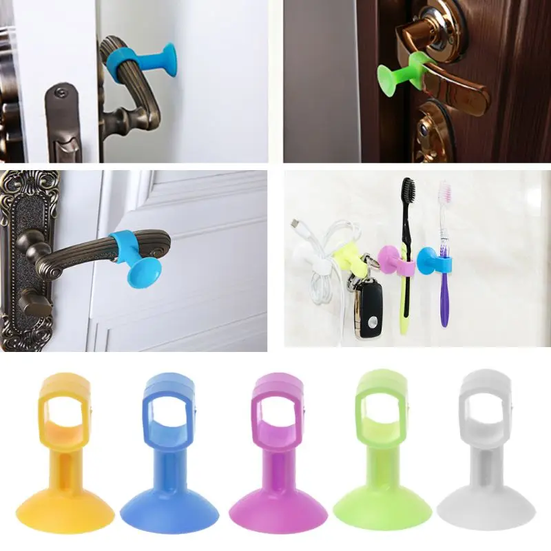 Soft Silicone Door Stopper Anti-damage Wall Protector Suction Cup Door Handle Bumper Mute Protect Walls Furniture Fittings