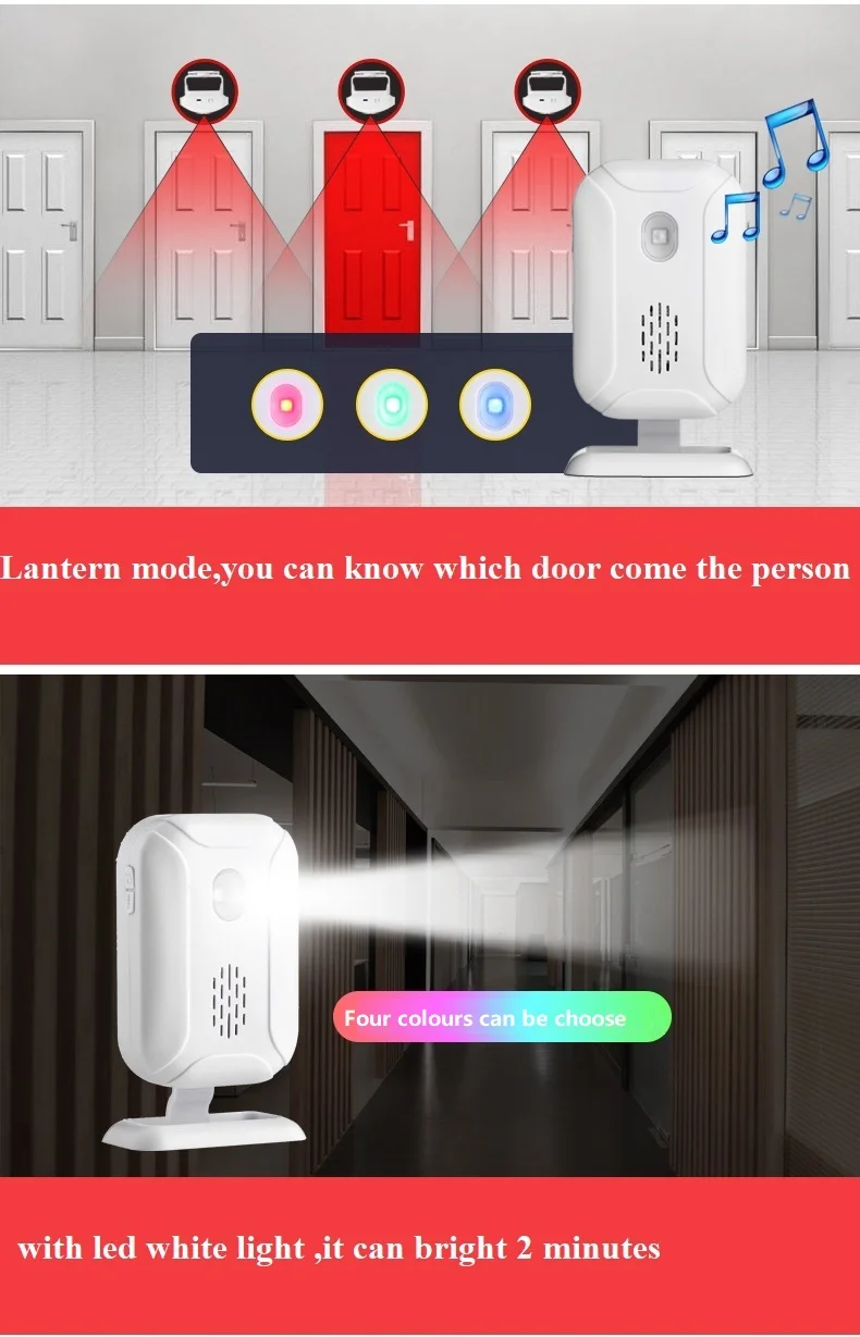 Darho Wireless Welcome IR Infrared Motion Sensor Doorbell Alarm 280M Range Security Alarms For Home Shop Store Magnetic Chime