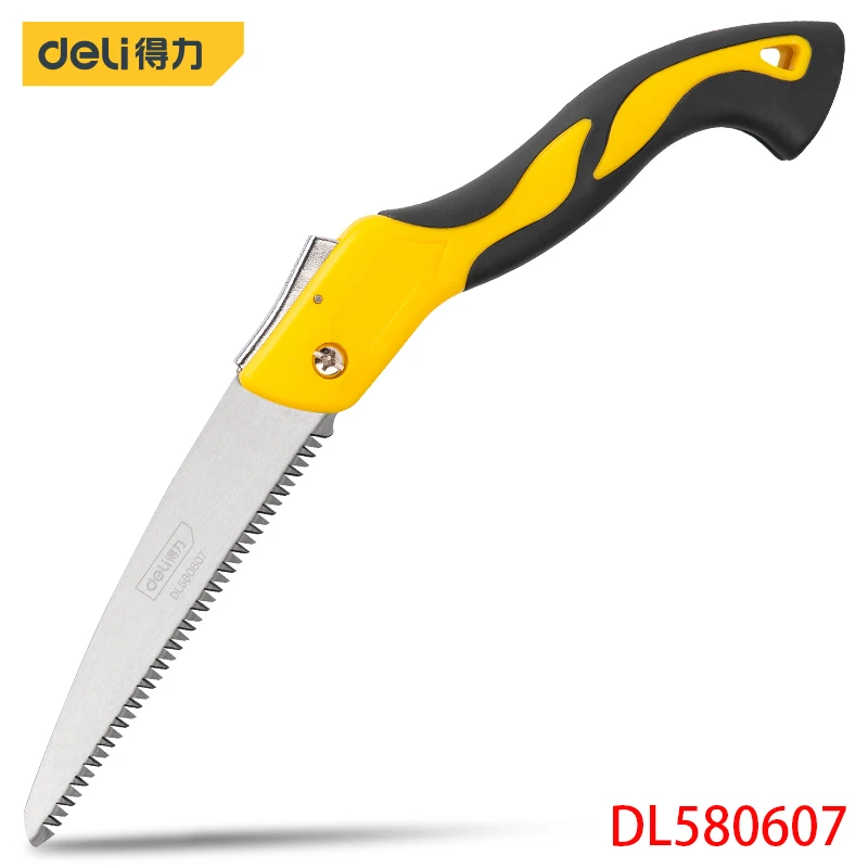 

Deli DL580607 7“ Folding Saw SK5steel Blade Used For Cutting Solid Wood, Field Branches, PVC Pipes, Bamboo, Etc.Camping Tools