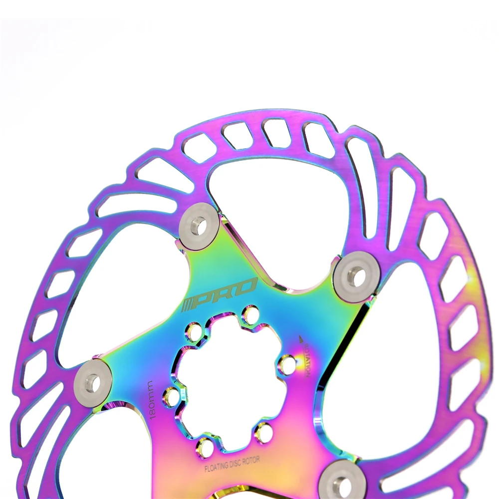 Colorful Bicycle Brake Cooling Disc Floating Ice Rotor CNC MTB Gravel Road Bike 140/160/180/203mm Rainbow Rotors