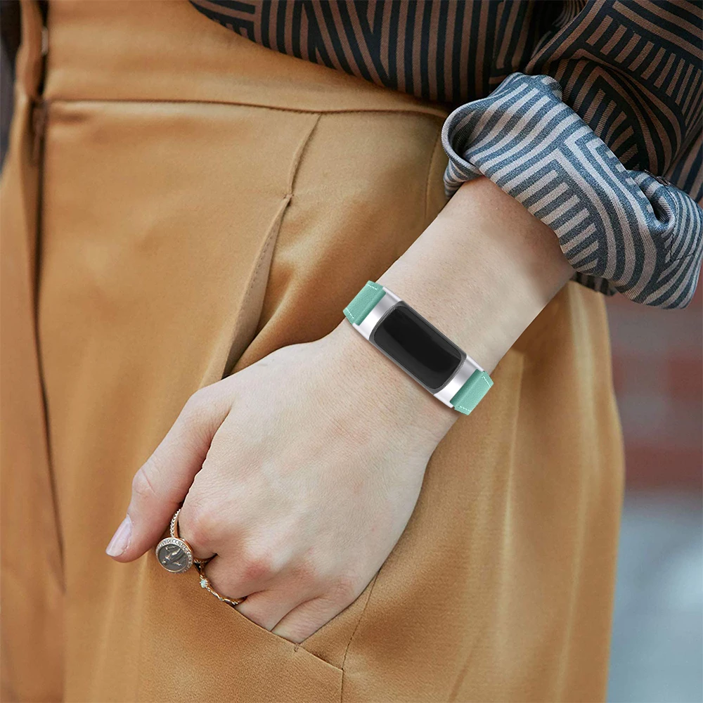 سوار جلد أصلي من Essidi للرجال والنساء ، حلقة سوار لشحن Fitbit 6 5 ، مشبك سوار ، جودة
