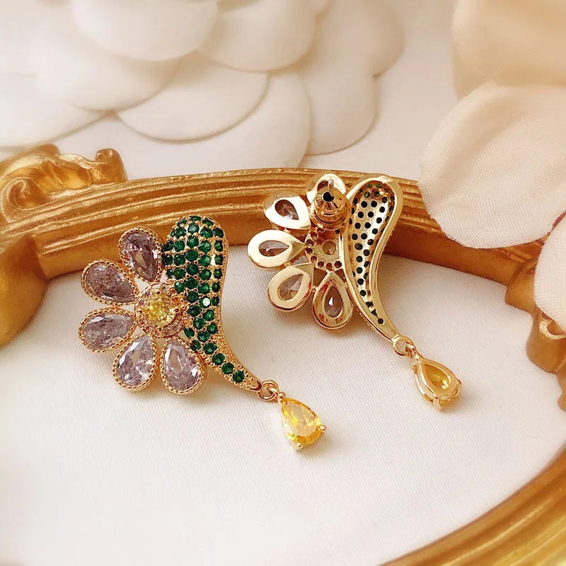 Stud Drop Earrings For Women 925 Silver Needles Water Drop Flower Luxury Top Quality Accessory Gift Fine Jewelry Drop shipping 3